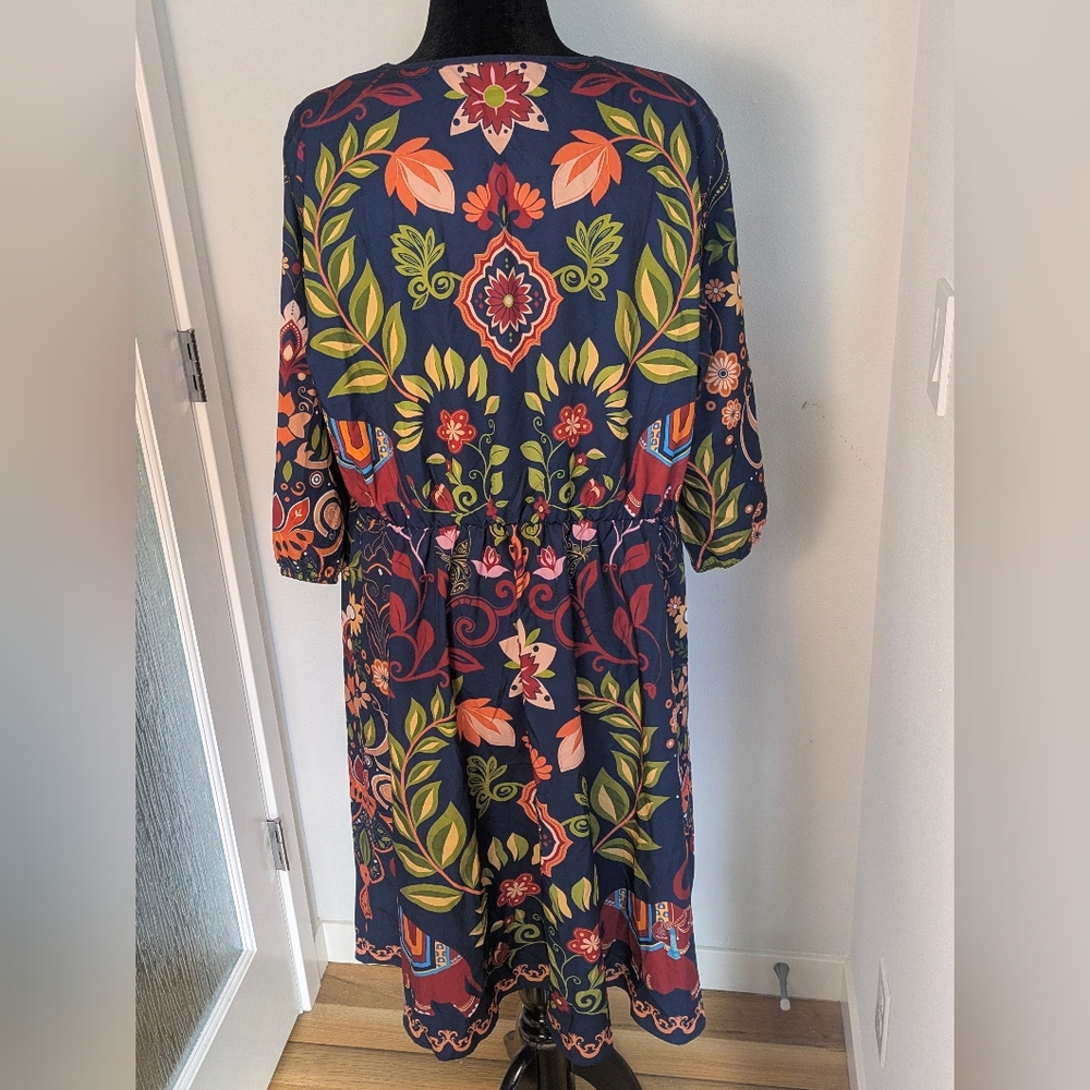 BloomChic Floral Navy Midi Dress - Picture 9 of 15